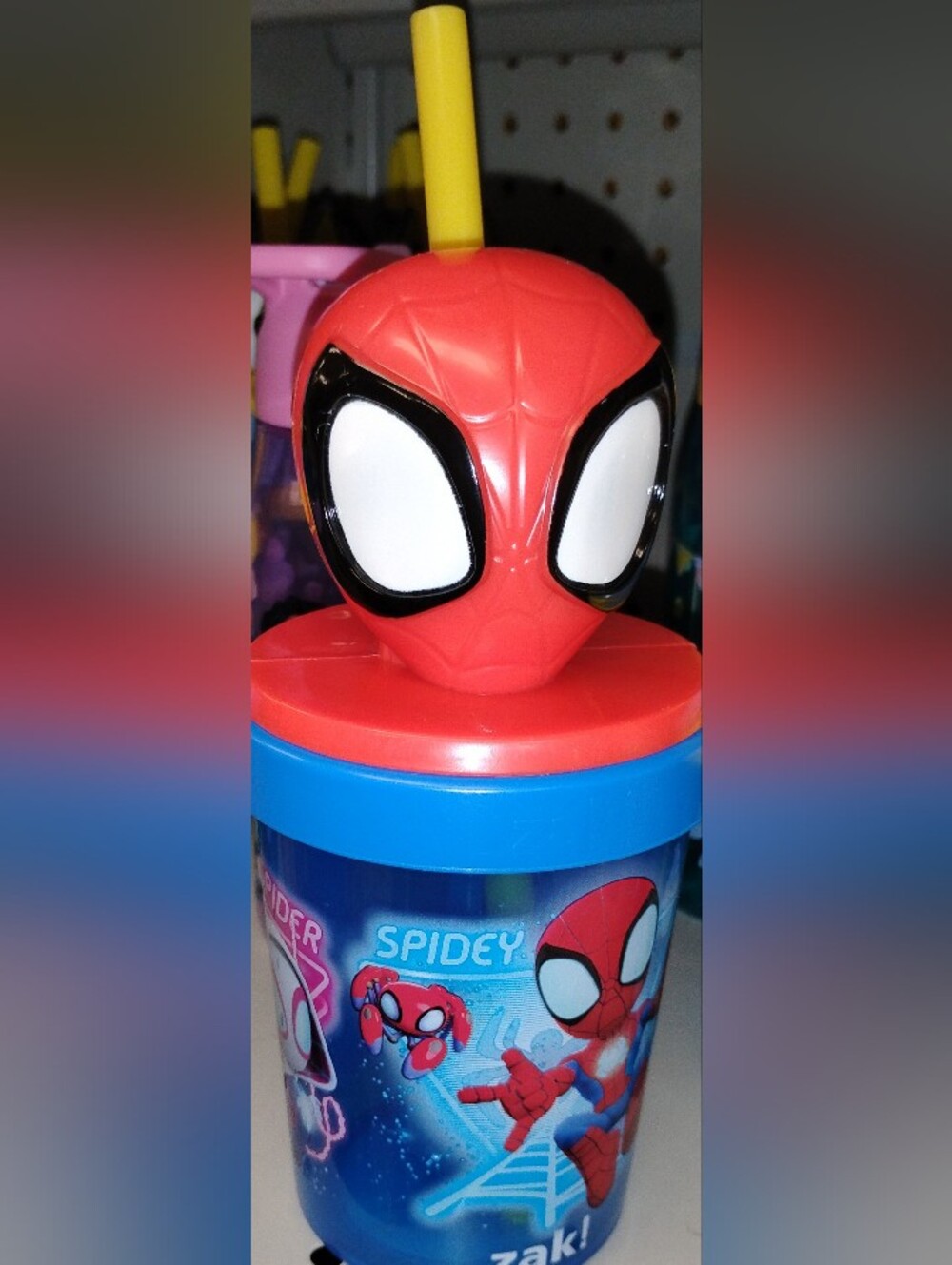 Marvel Spider-Man Red and Blue Drink Cup with Character Lid